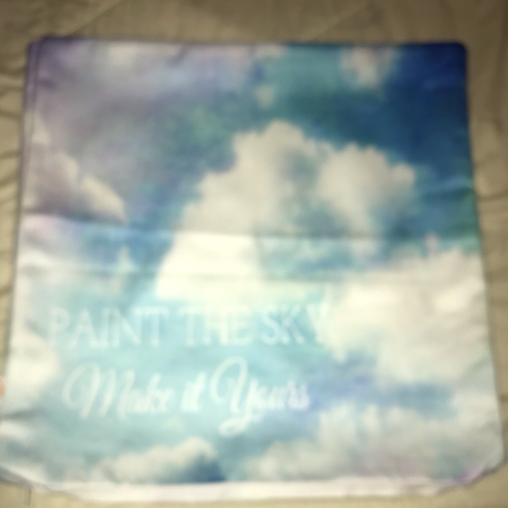 3 Graphic quote pillow cases. New sky blue.